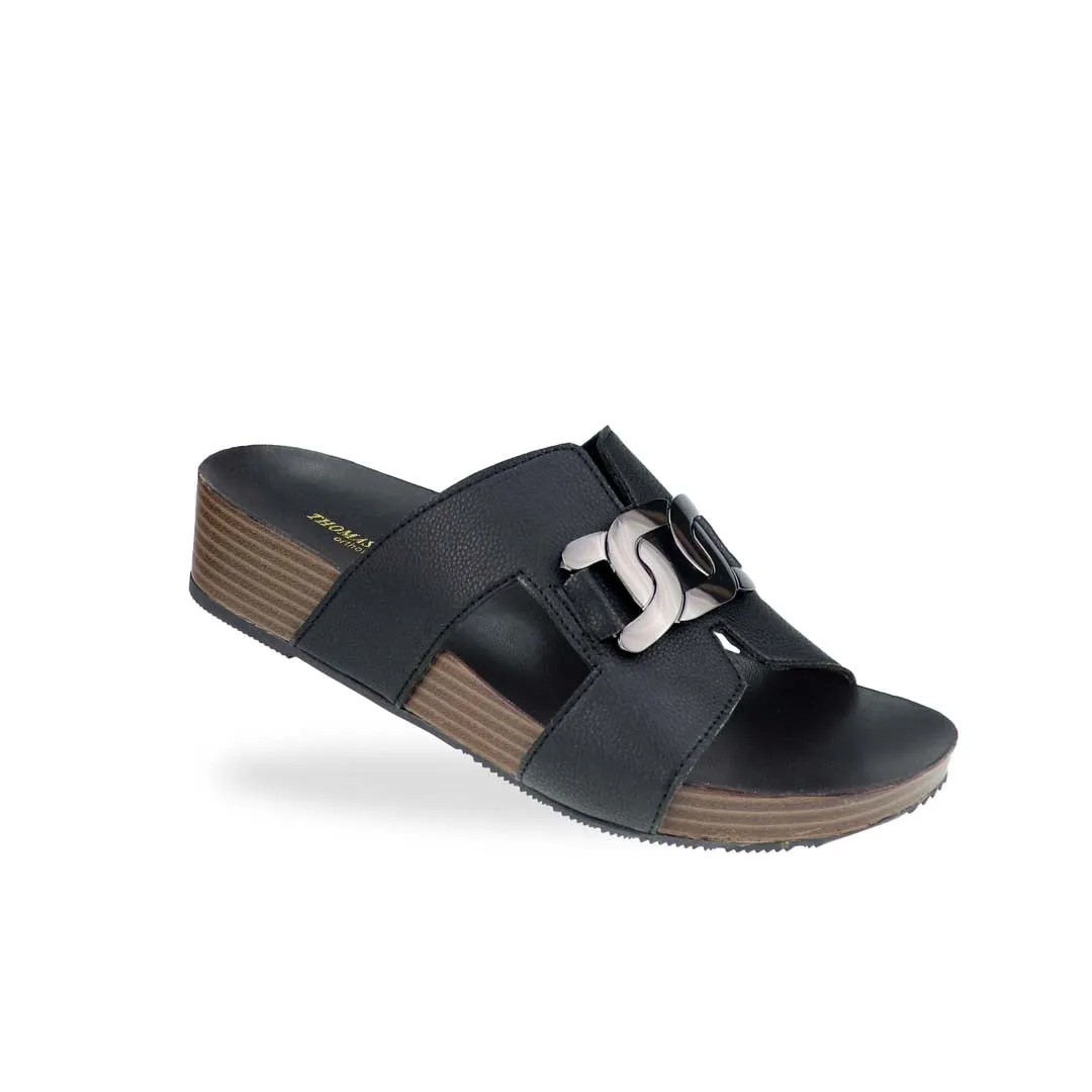 [20% off at cart] Metallic Buckle H-Flatform Sandals