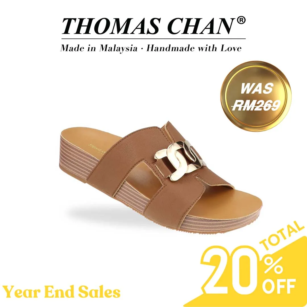 [20% off at cart] Metallic Buckle H-Flatform Sandals