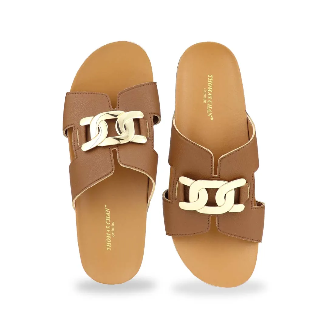 [20% off at cart] Metallic Buckle H-Flatform Sandals