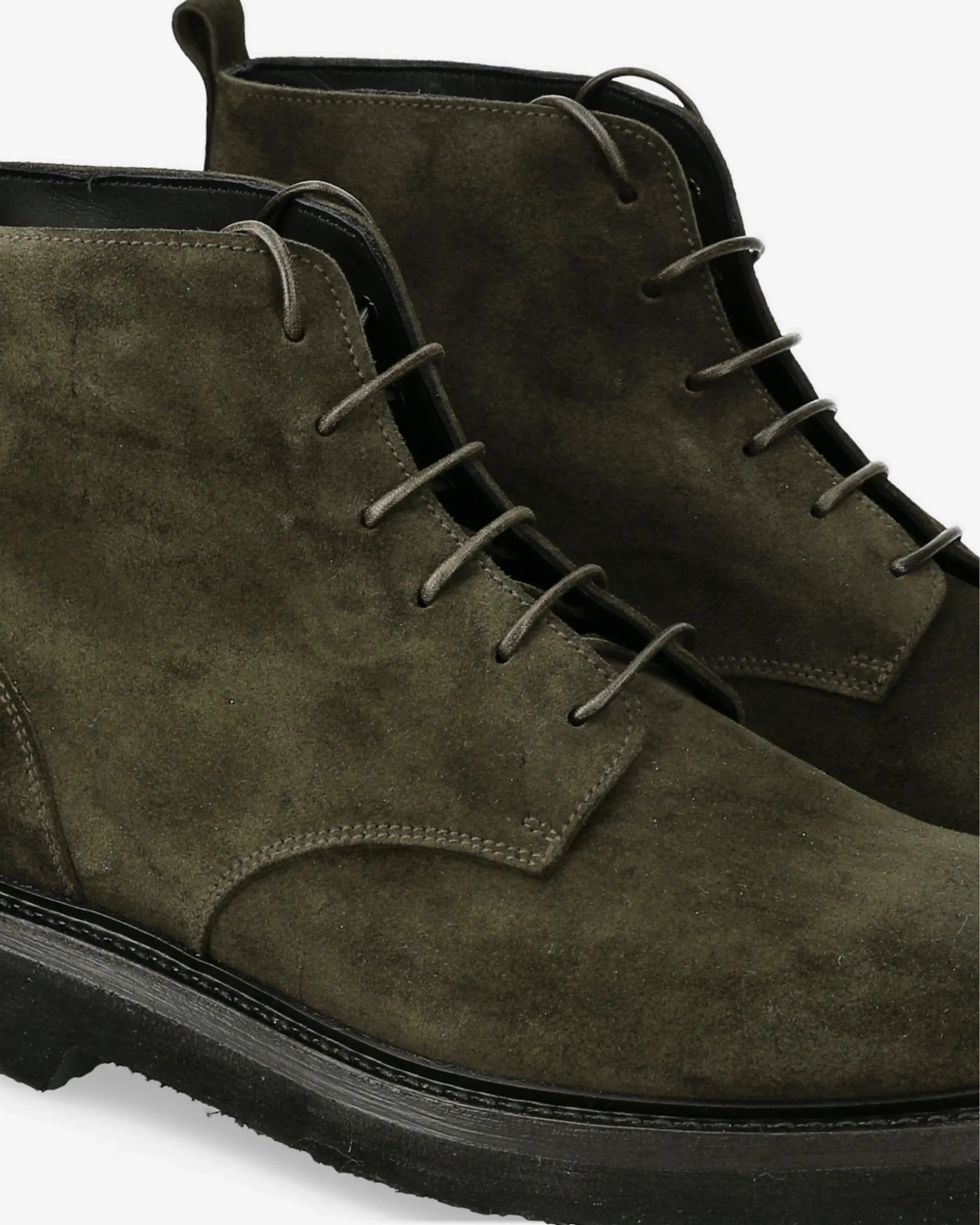 Ankle Boots 32221H Lace-up Leather Rain Olive