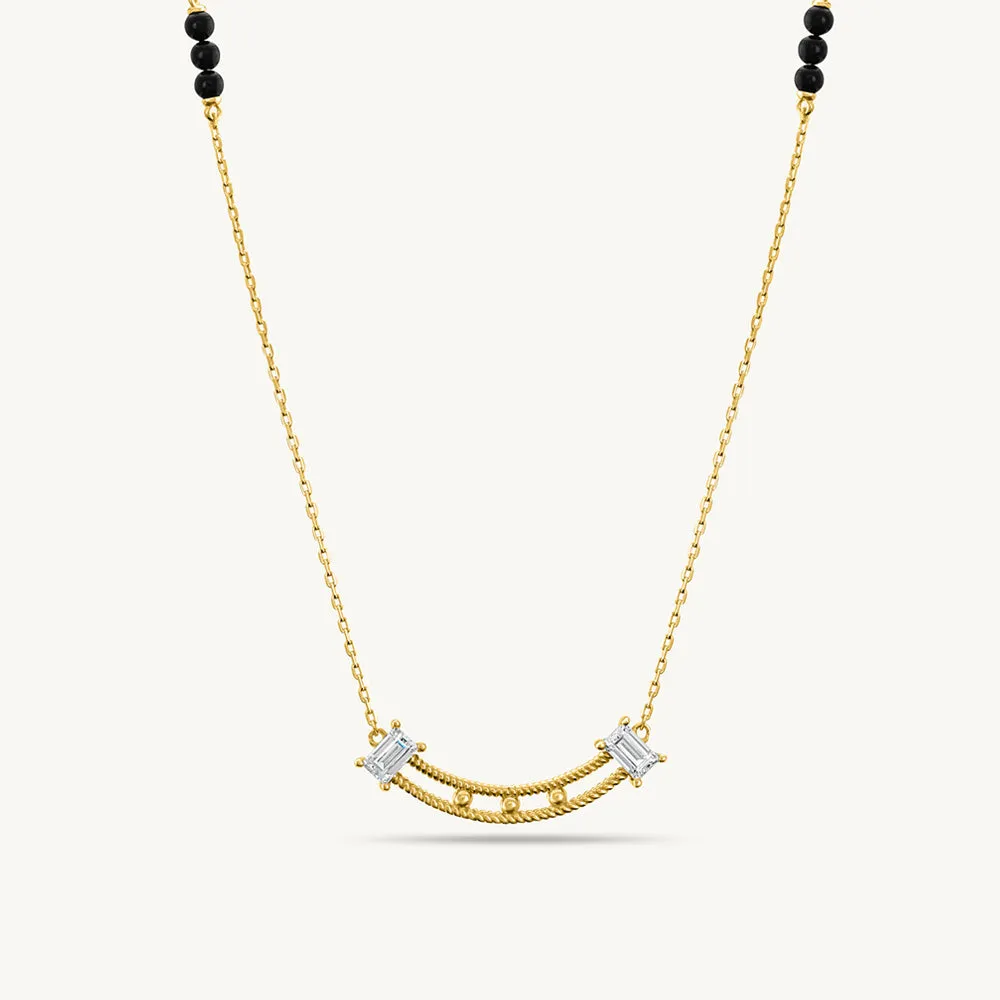 Baguette Stone Dainty Simle Bar Mangalsutra | 18k Gold Vermeil