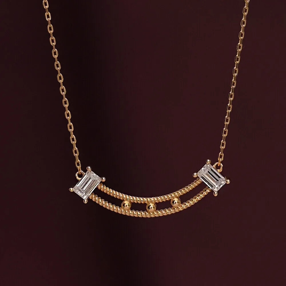 Baguette Stone Dainty Simle Bar Mangalsutra | 18k Gold Vermeil