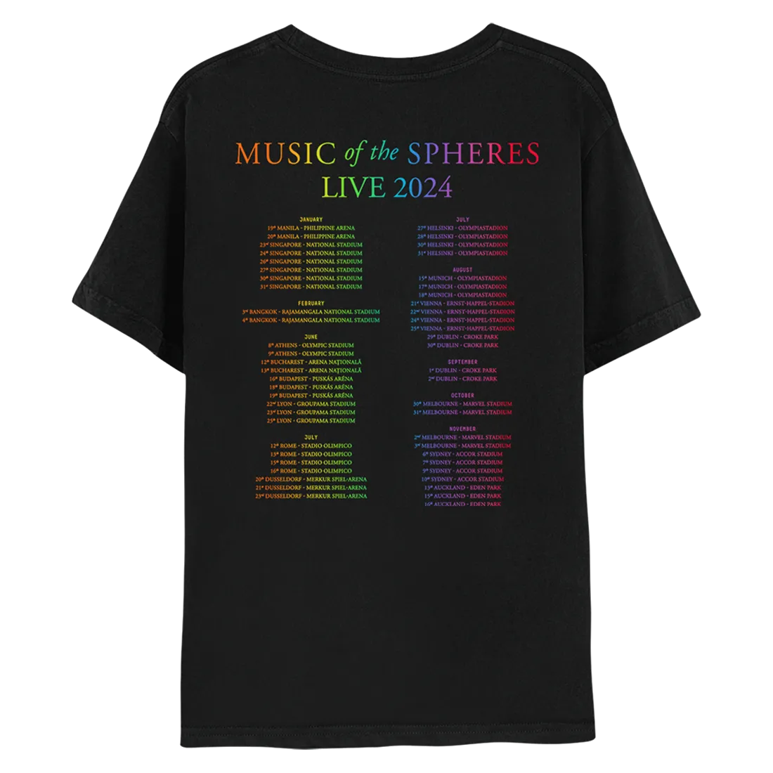 Bangkok February 2024 Music Of The Spheres Tour Tee - Limited Edition