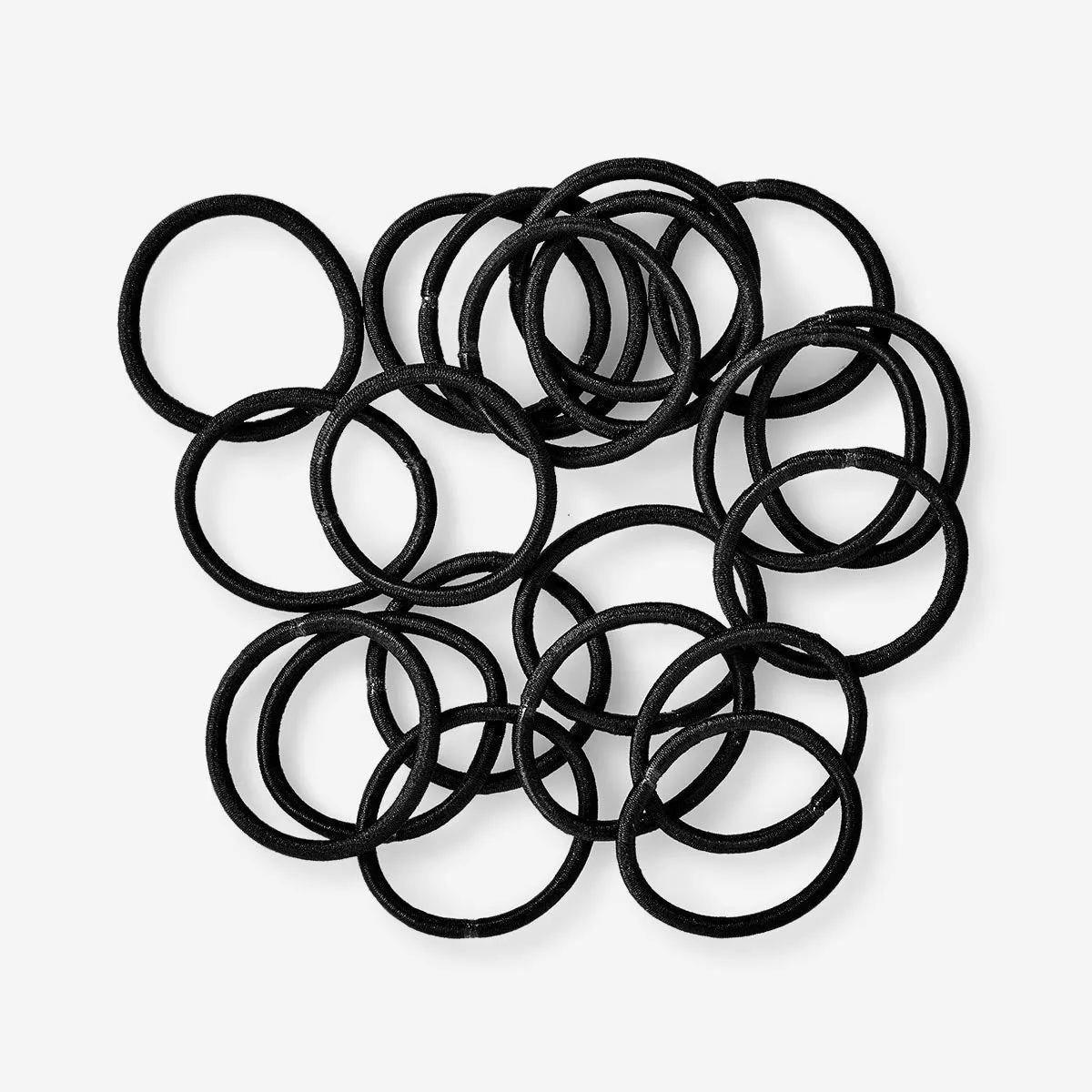 Black Hair Elastics - 20 pcs