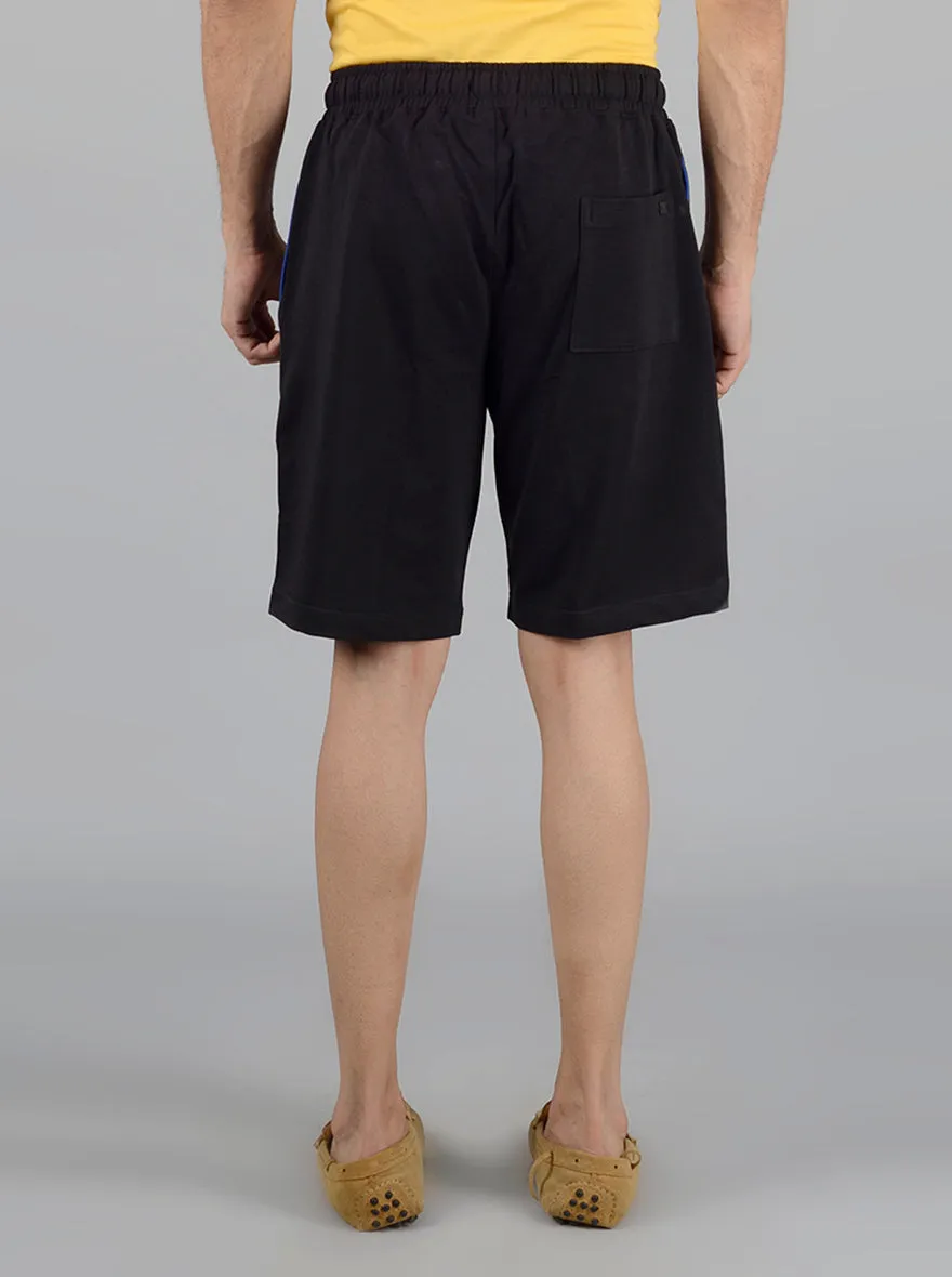 Black Solid Regular Fit Shorts | JadeBlue