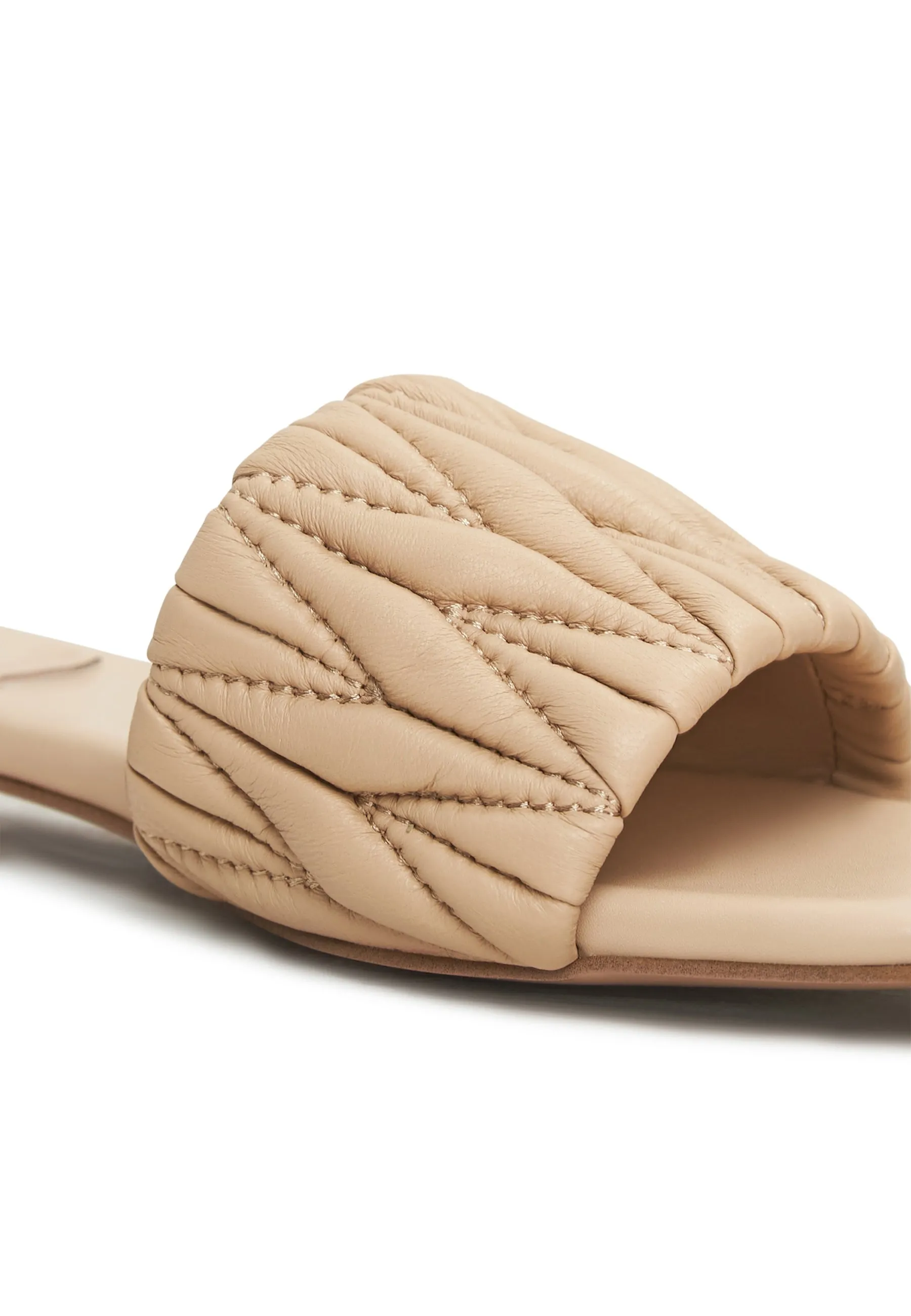 Block Heeled Slippers Stephanie - Beige