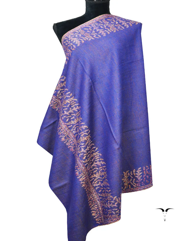 Blue Embroidery Pashmina shawl 7198