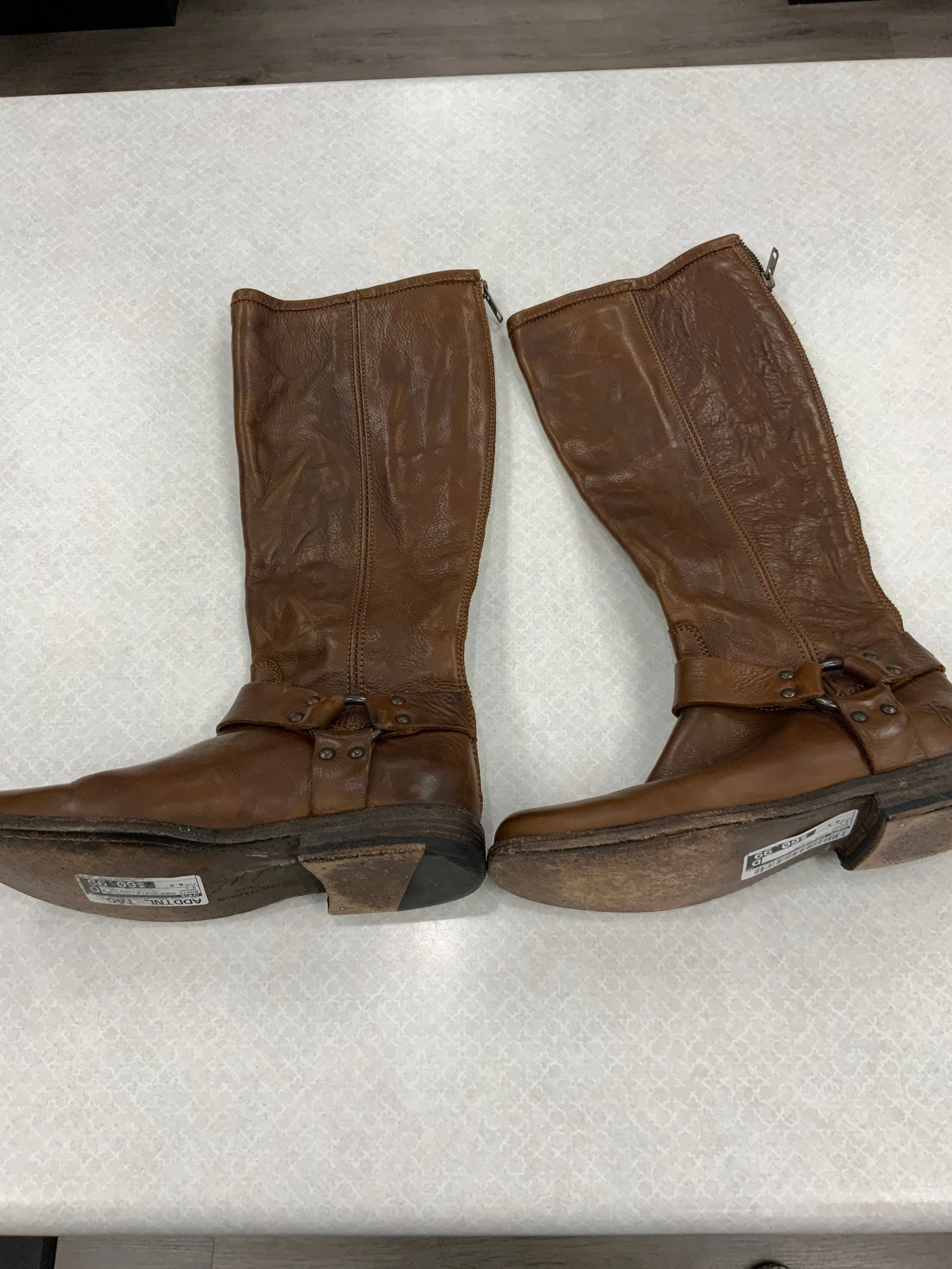 Boots Knee Flats By Frye In Brown, Size: 6.5