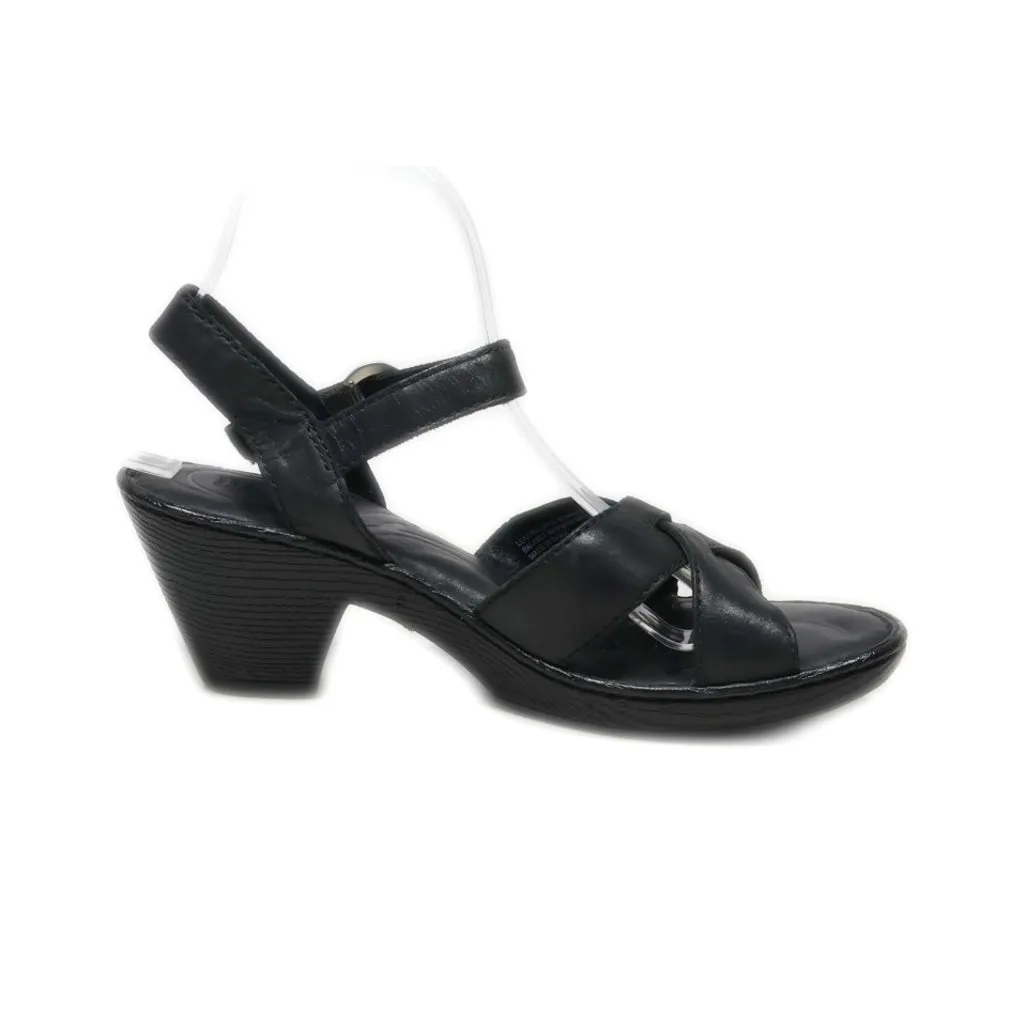 Born Mid-Heel Sandals Leather Black Colour For Women