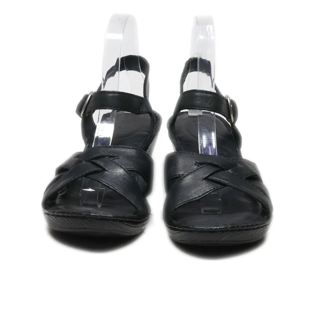 Born Mid-Heel Sandals Leather Black Colour For Women