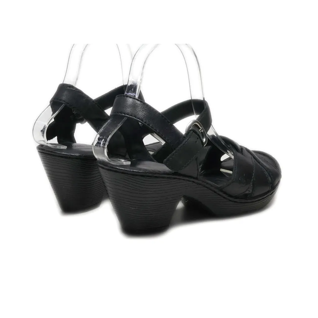 Born Mid-Heel Sandals Leather Black Colour For Women