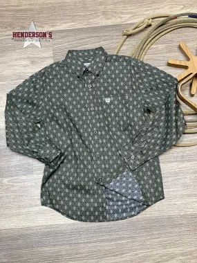 Boy's Cinch Geo Print ~ Olive