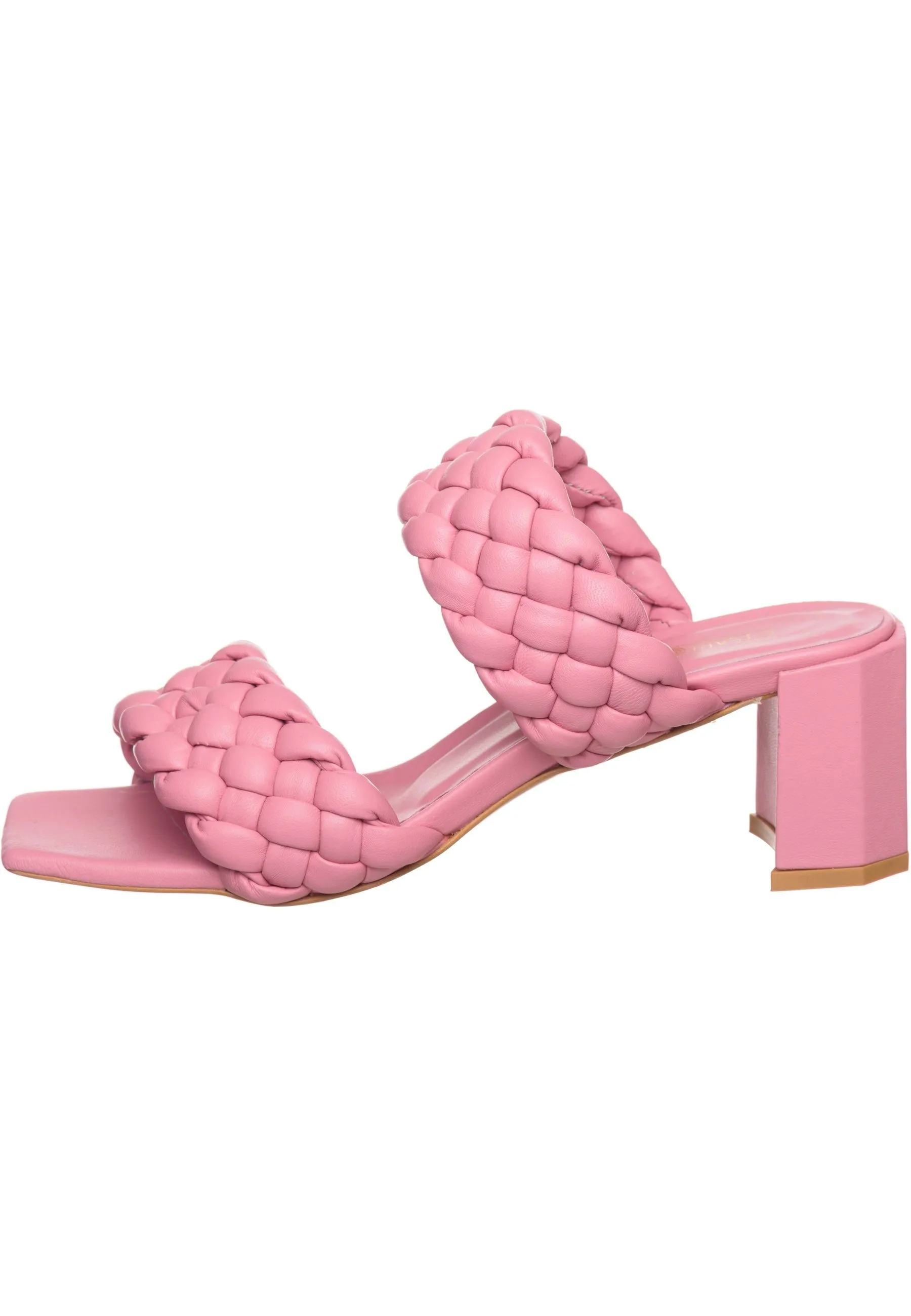 Braided Heeled Sandals - Pink