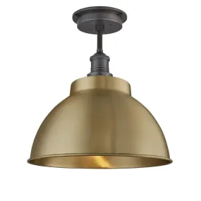 Brass Brooklyn Outdoor Dome Flush Mount Light - 13 Inch - Industville