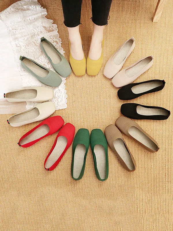 Breathable Solid Color Flat Shoes