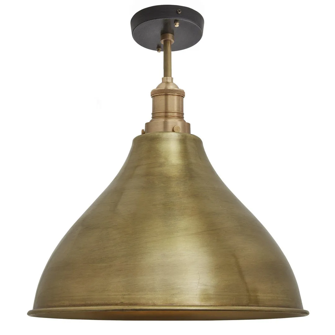 Brooklyn Cone Flush Mount Light - Brass - 12 inch - Industville