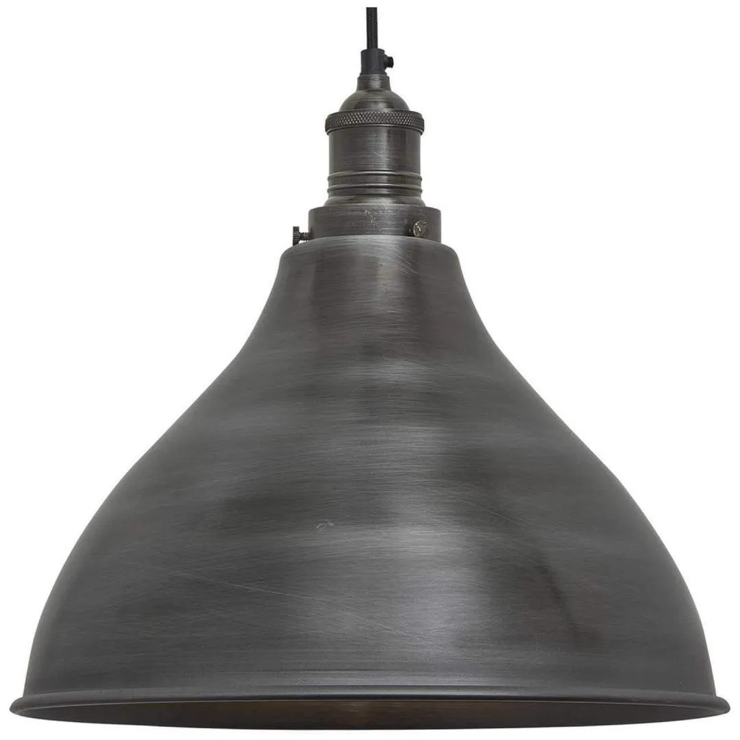 Brooklyn Cone Pendant - 12 Inch - Pewter - Industville