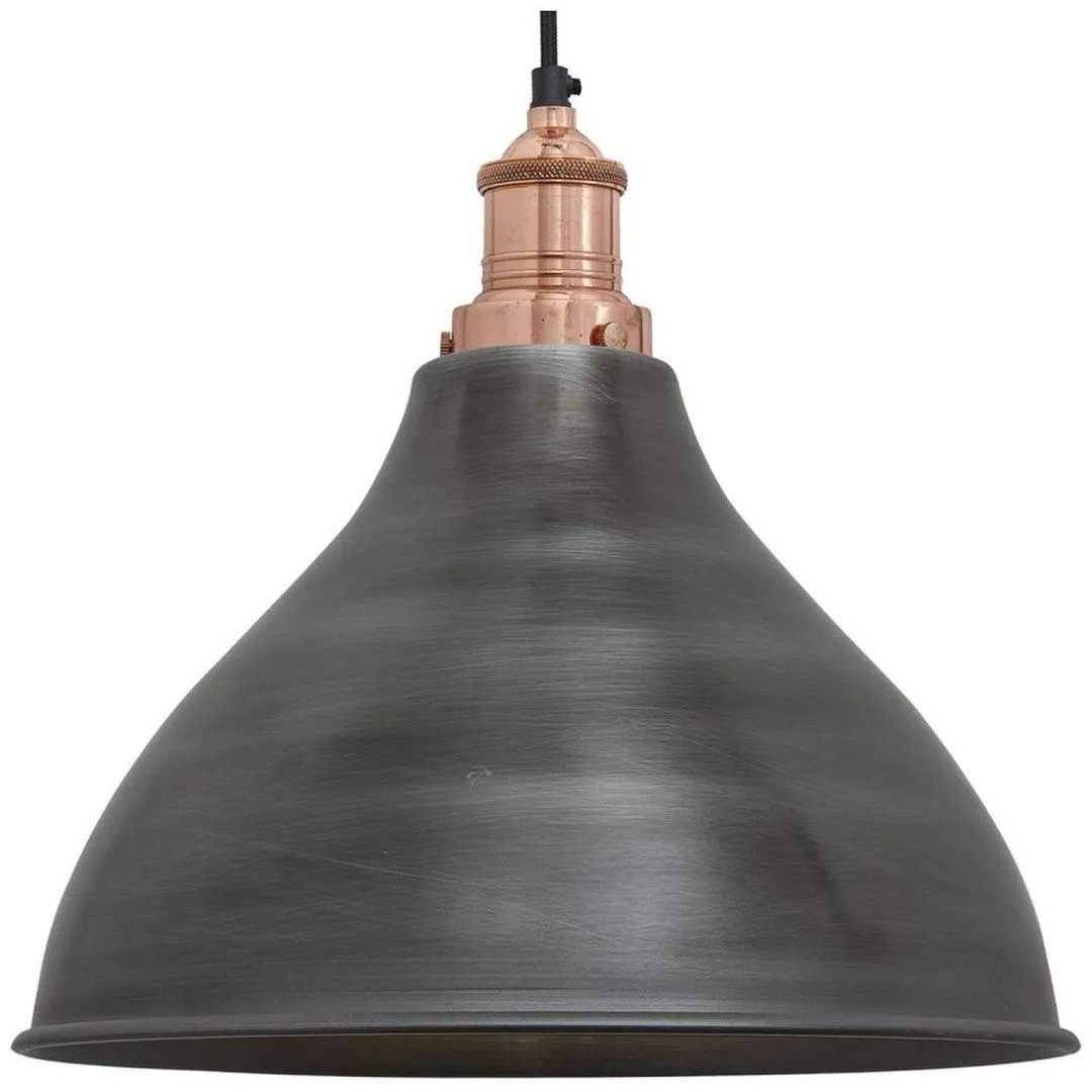 Brooklyn Cone Pendant - 12 Inch - Pewter - Industville