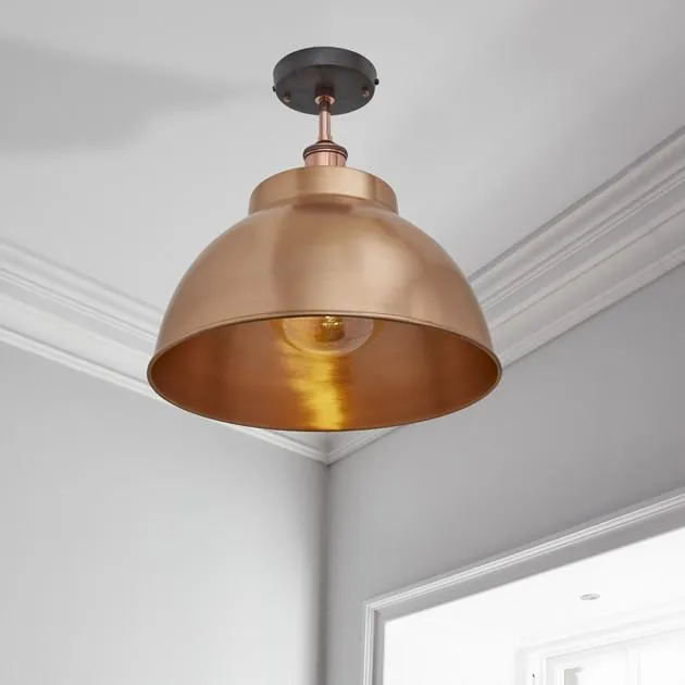 Brooklyn Dome Flush Mount Light - Copper - 13 inch - Industville