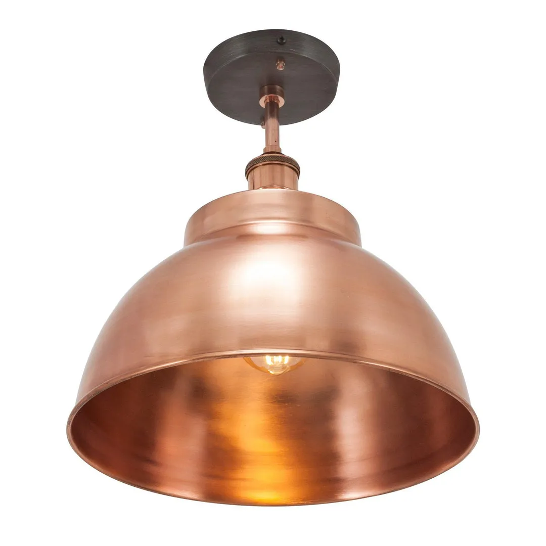 Brooklyn Dome Flush Mount Light - Copper - 13 inch - Industville