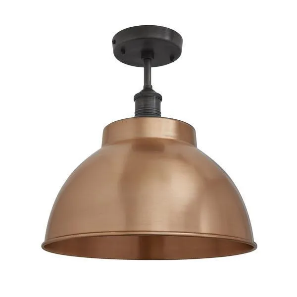 Brooklyn Dome Flush Mount Light - Copper - 13 inch - Industville