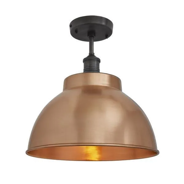 Brooklyn Dome Flush Mount Light - Copper - 13 inch - Industville