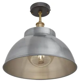 Brooklyn Dome Flush Mount Light - Light Pewter - 13 inch - Industville