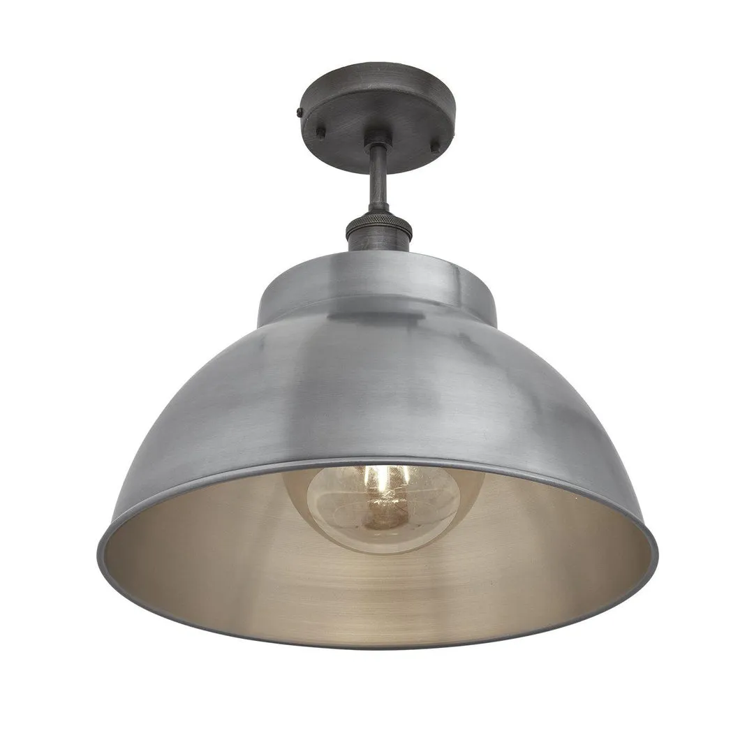 Brooklyn Dome Flush Mount Light - Light Pewter - 13 inch - Industville