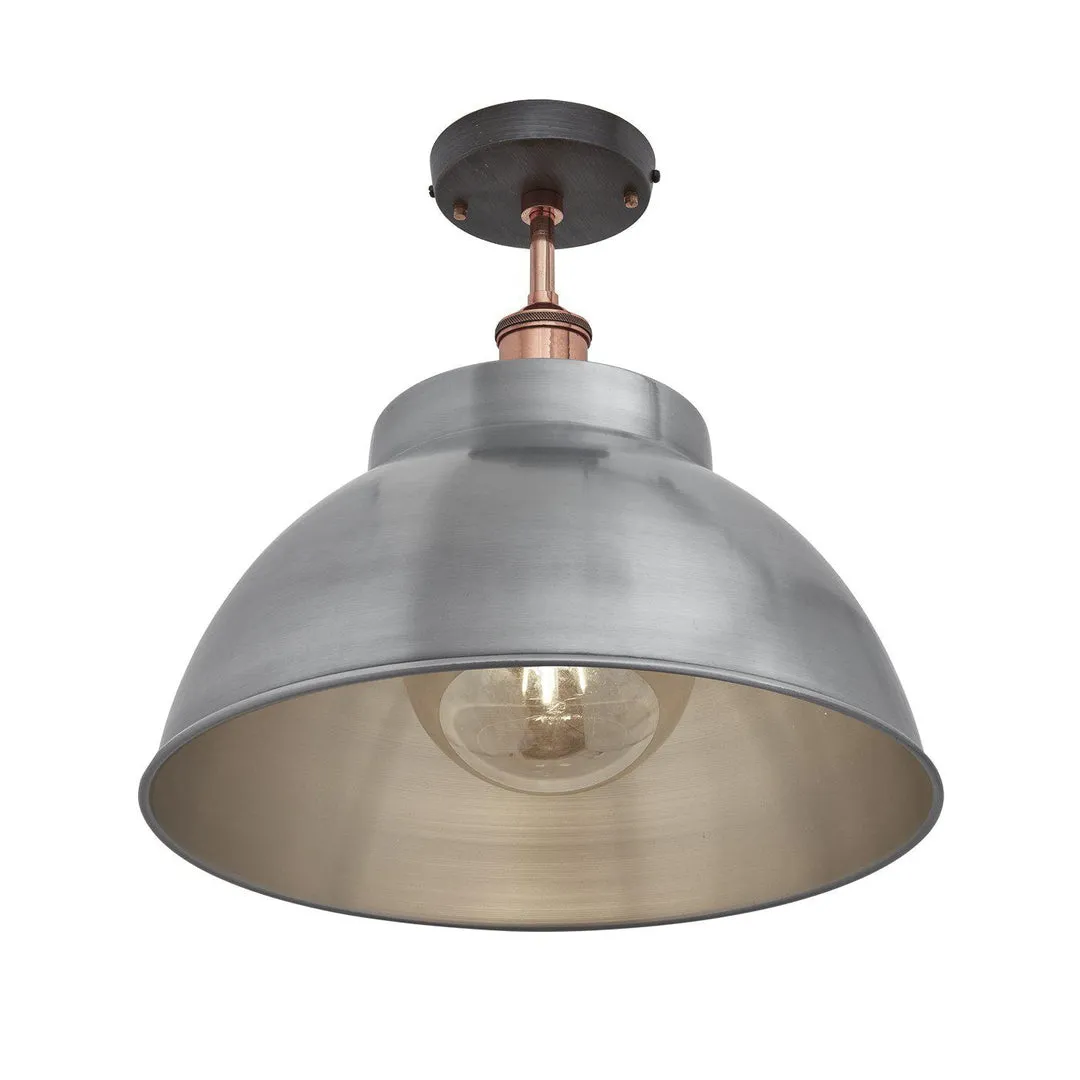 Brooklyn Dome Flush Mount Light - Light Pewter - 13 inch - Industville