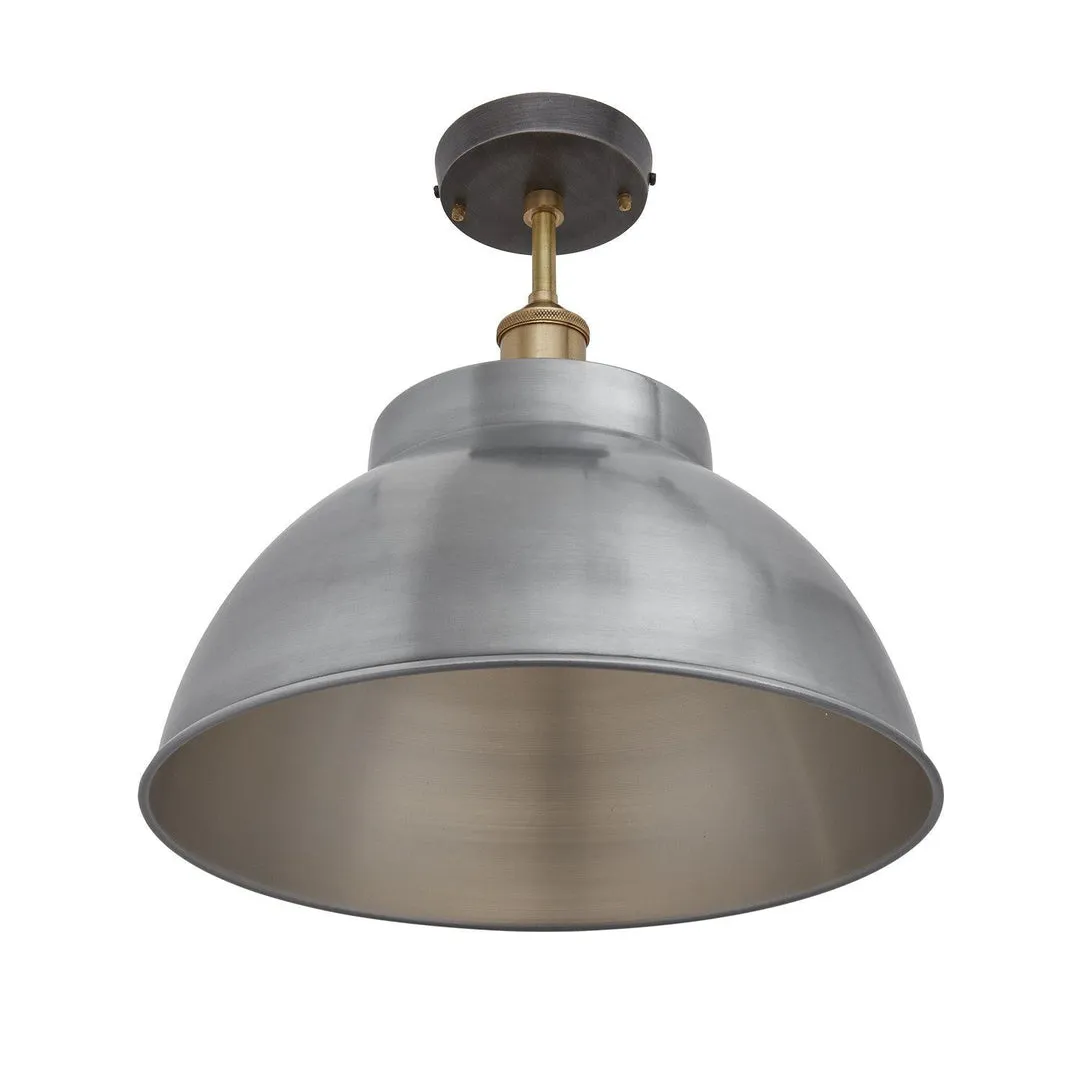 Brooklyn Dome Flush Mount Light - Light Pewter - 13 inch - Industville