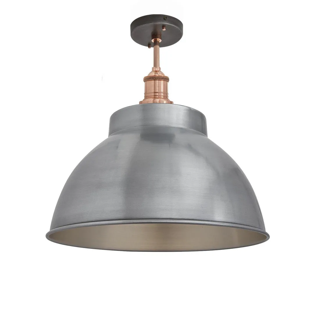 Brooklyn Dome Flush Mount Light - Light Pewter - 13 inch - Industville