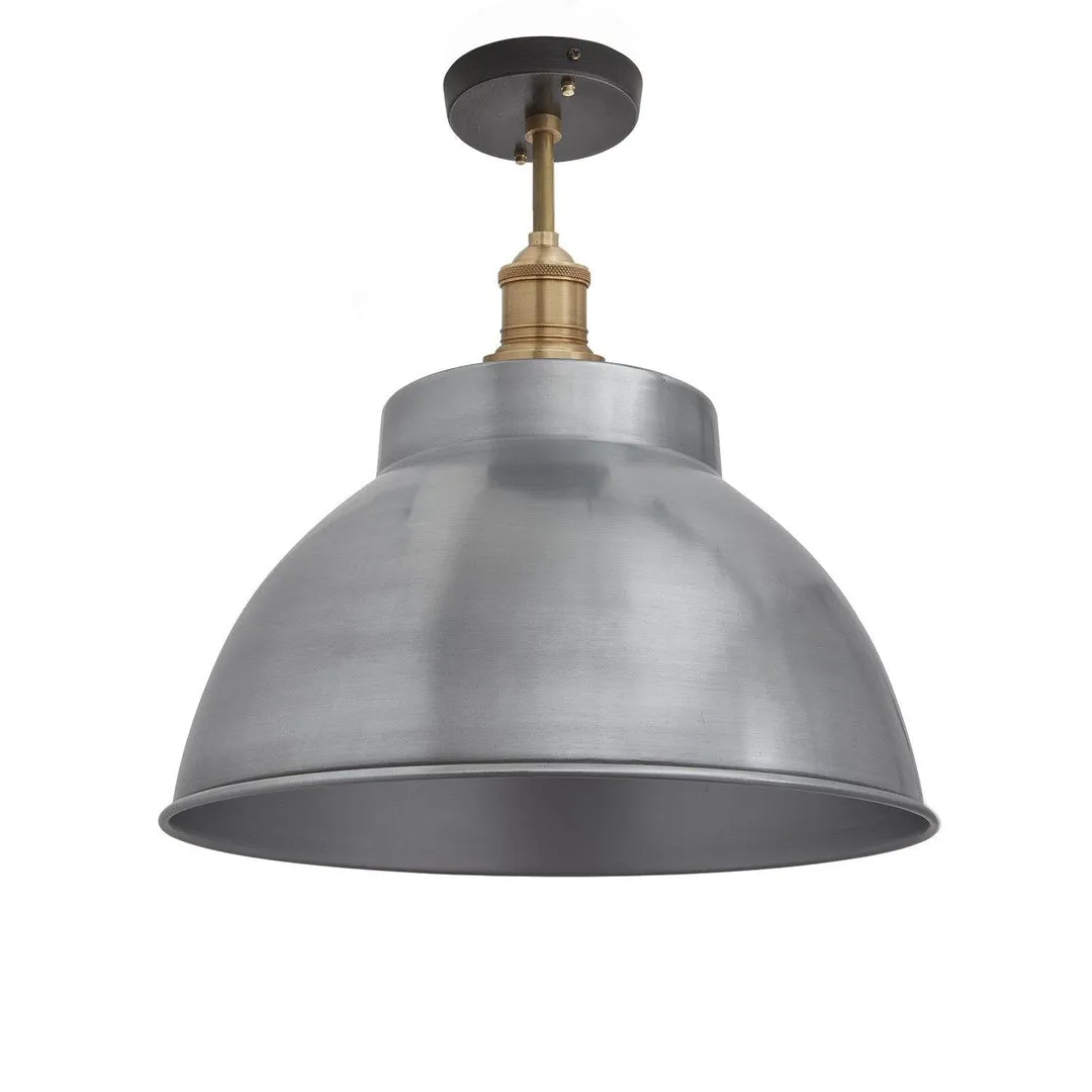 Brooklyn Dome Flush Mount Light - Light Pewter - 13 inch - Industville