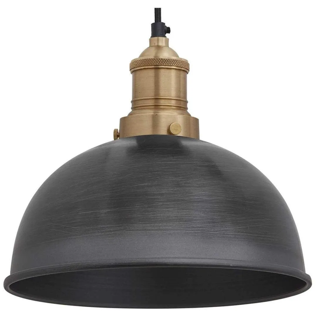 Brooklyn Dome Pendant - 8 Inch - Pewter - Industville