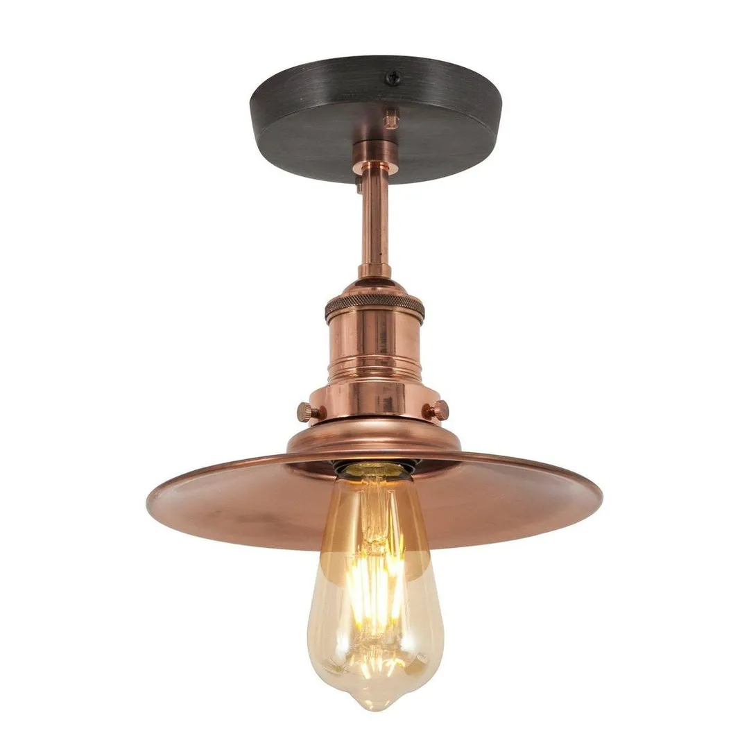 Brooklyn Flat Flush Mount Light - Copper - 8 inch - Industville