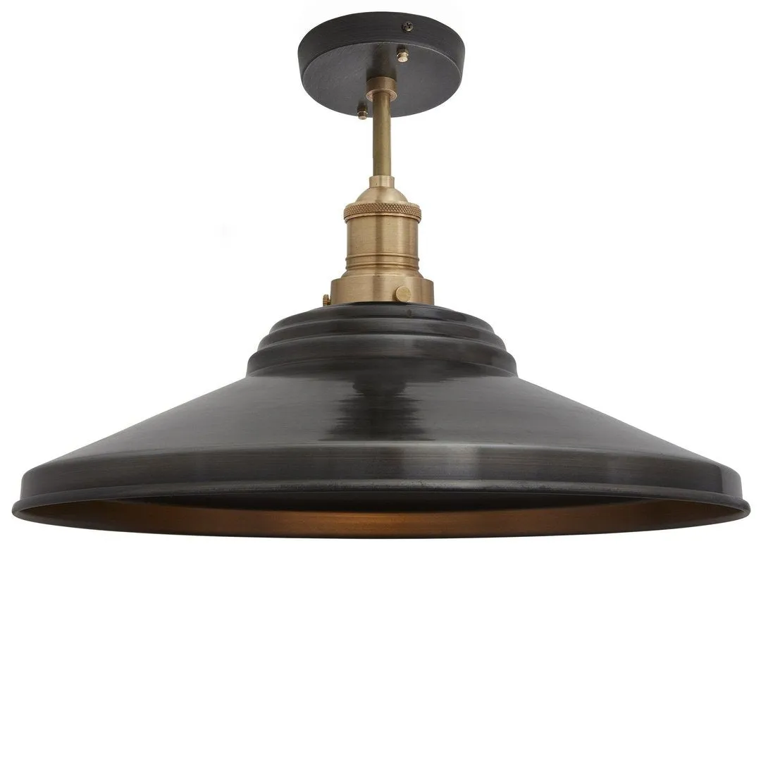 Brooklyn Giant Step Flush Mount Light - Pewter - 18 inch - Industville