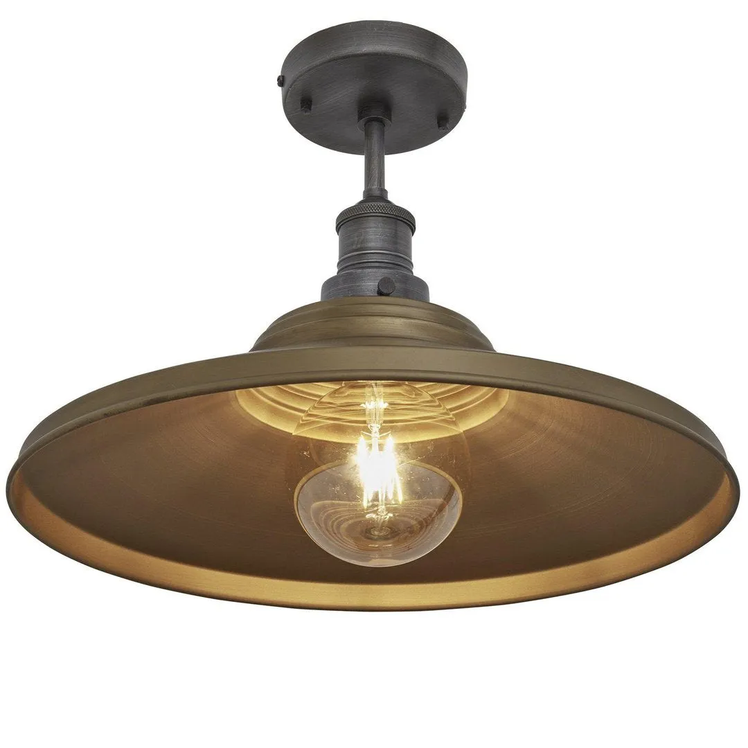 Brooklyn Giant Step Metal Flush Mount Light - Brass - 18 inch - Industville