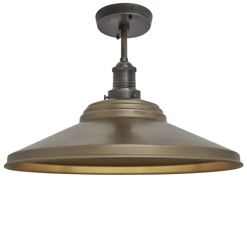 Brooklyn Giant Step Metal Flush Mount Light - Brass - 18 inch - Industville