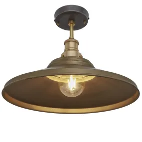 Brooklyn Giant Step Metal Flush Mount Light - Brass - 18 inch - Industville