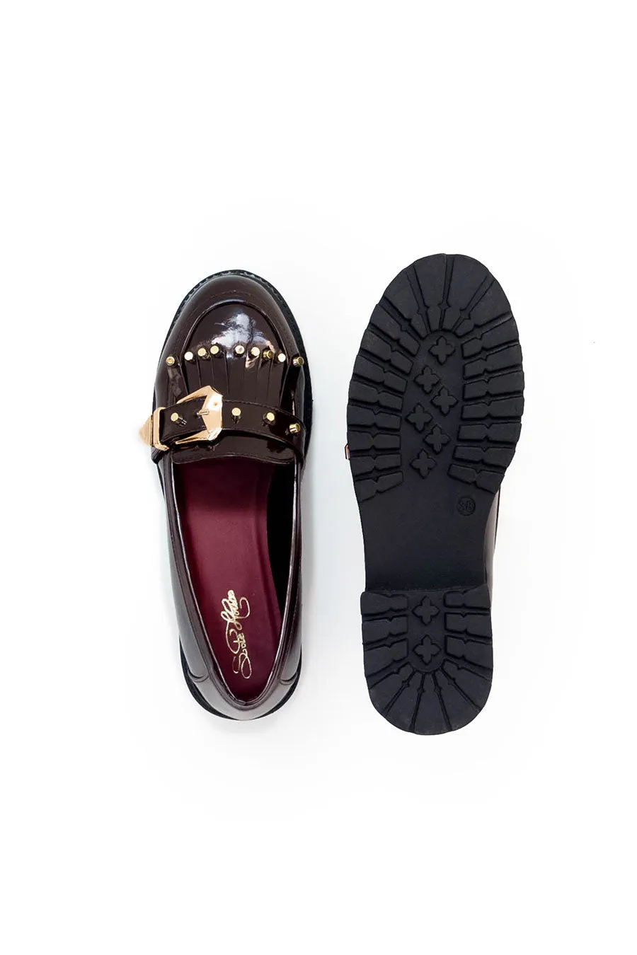 Brown Embroidered Sugar Loafers