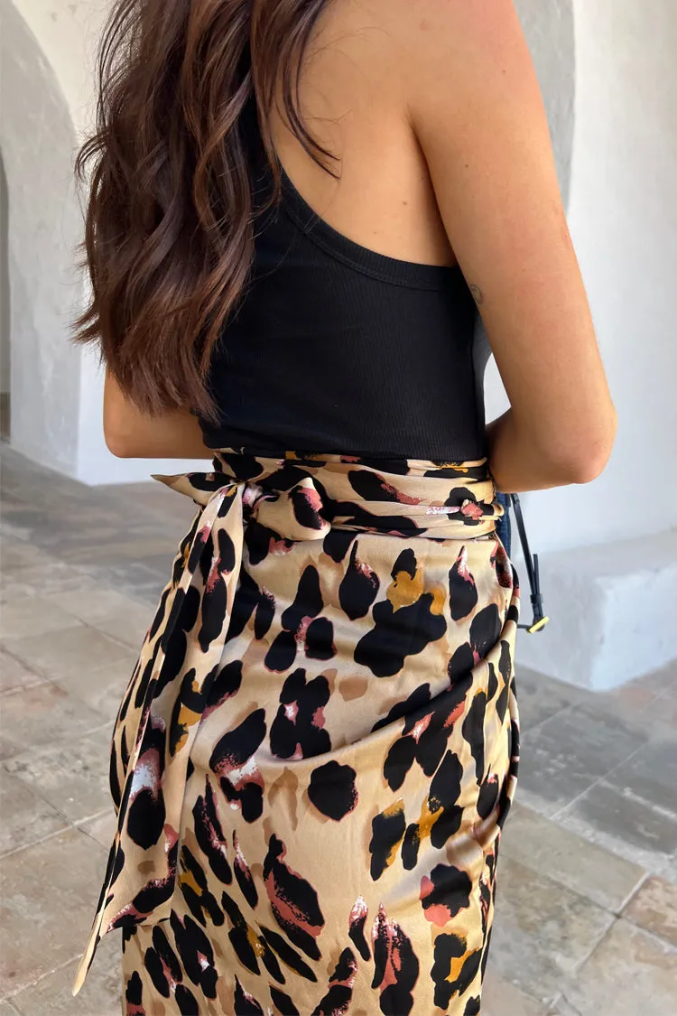 Brown Leopard Jaspre Skirt Petite