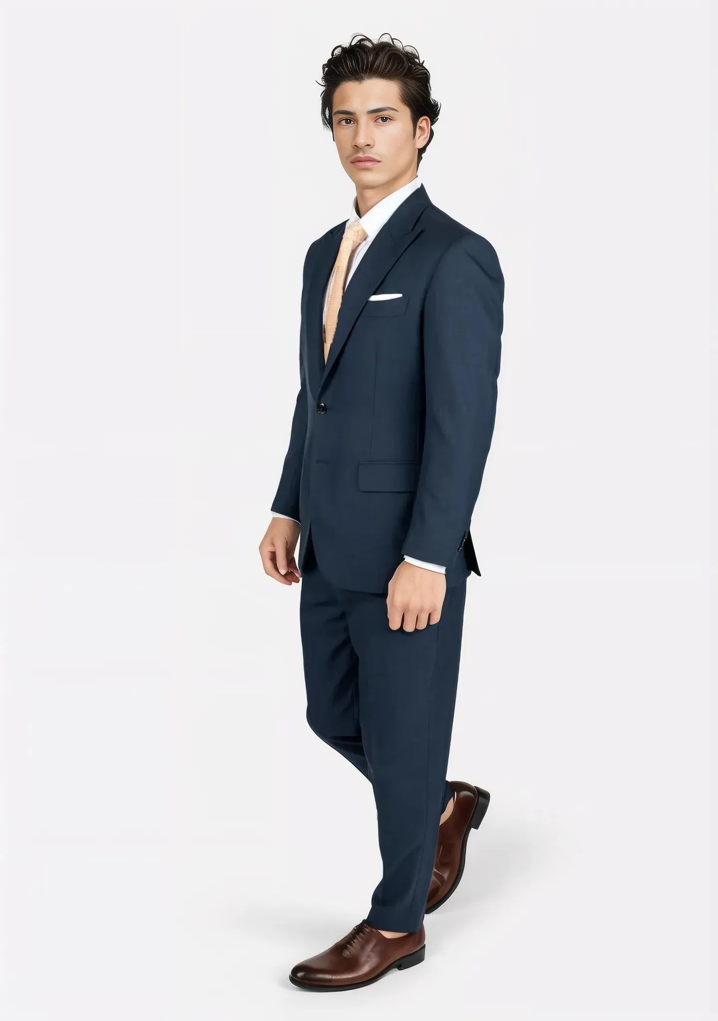 Bryant Aegean Sharkskin Blue Suit