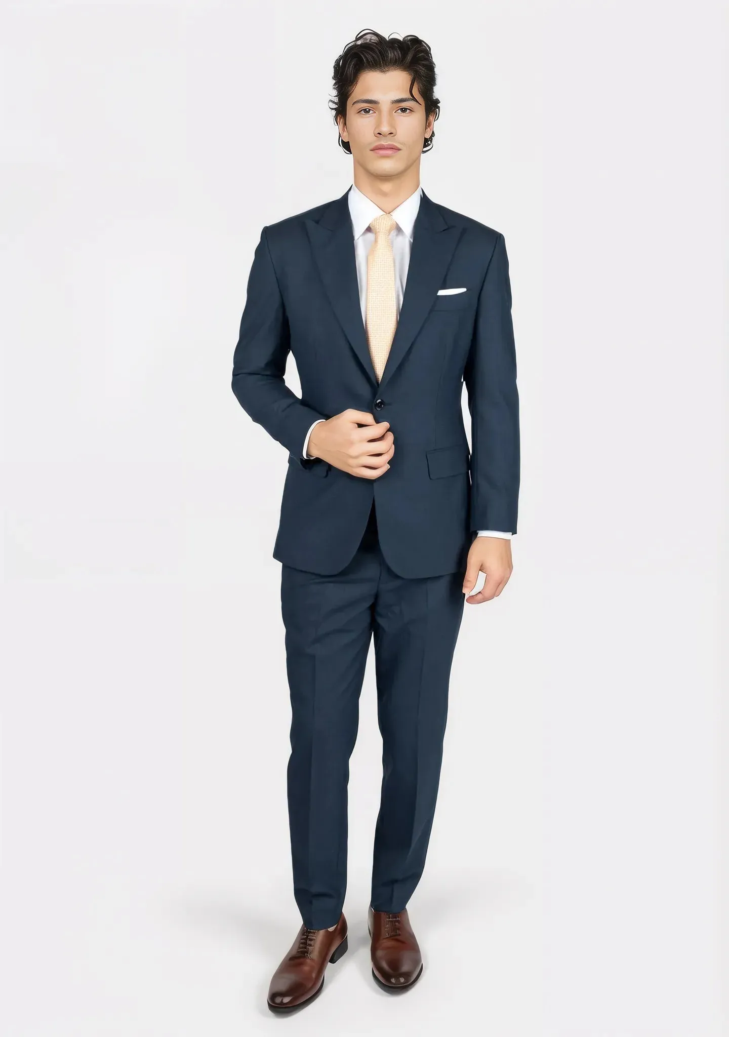 Bryant Aegean Sharkskin Blue Suit