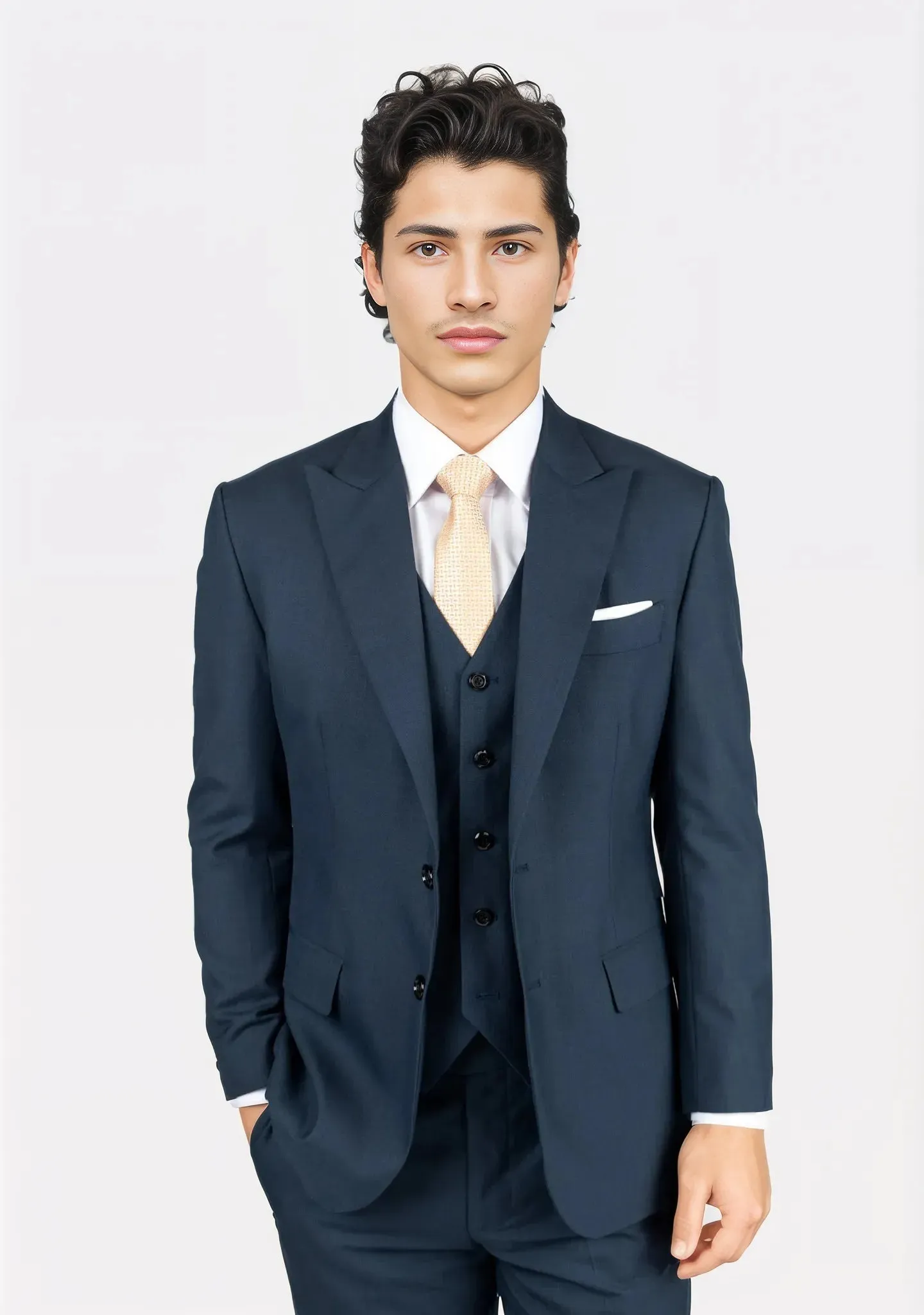 Bryant Aegean Sharkskin Blue Suit