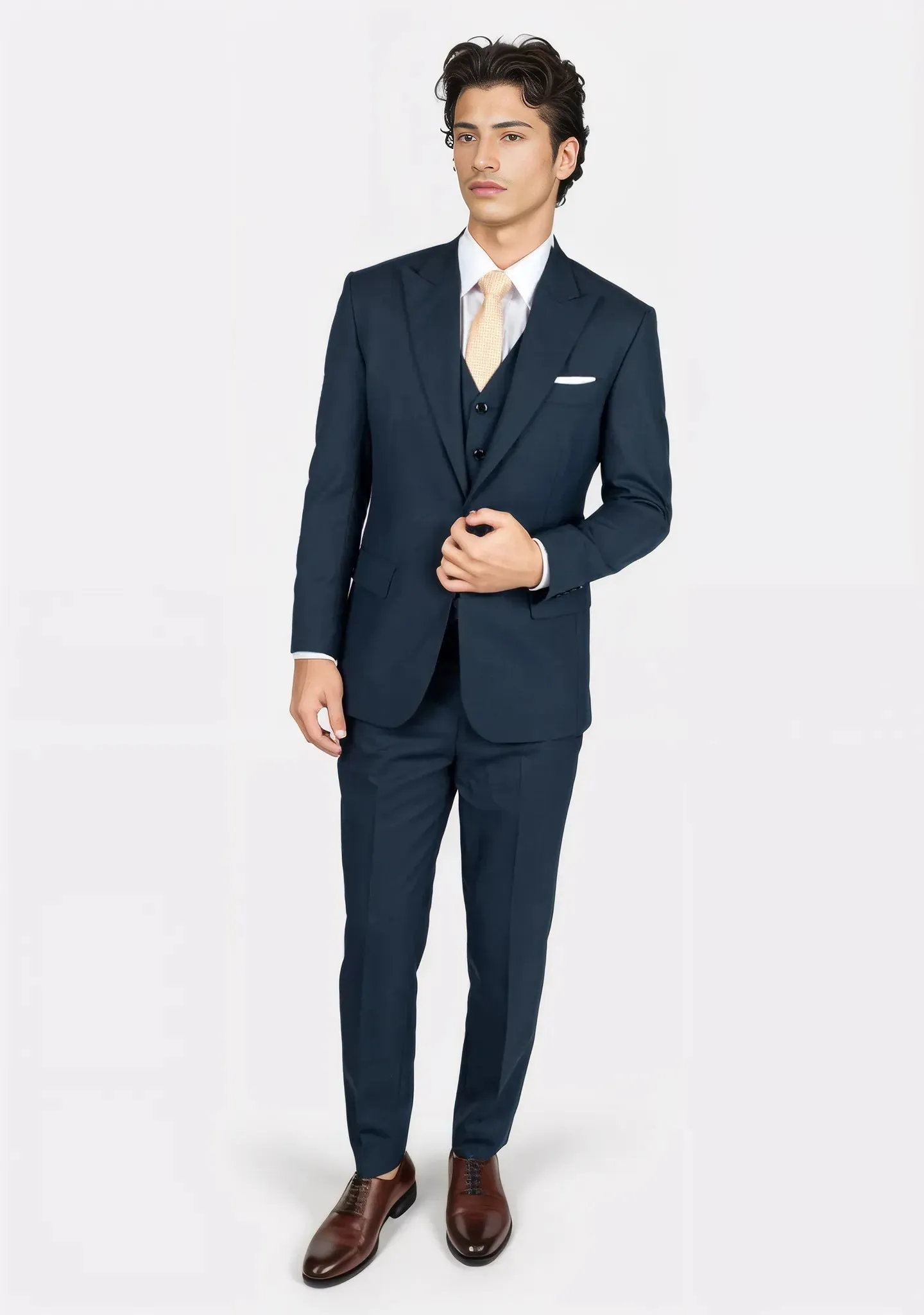 Bryant Aegean Sharkskin Blue Suit