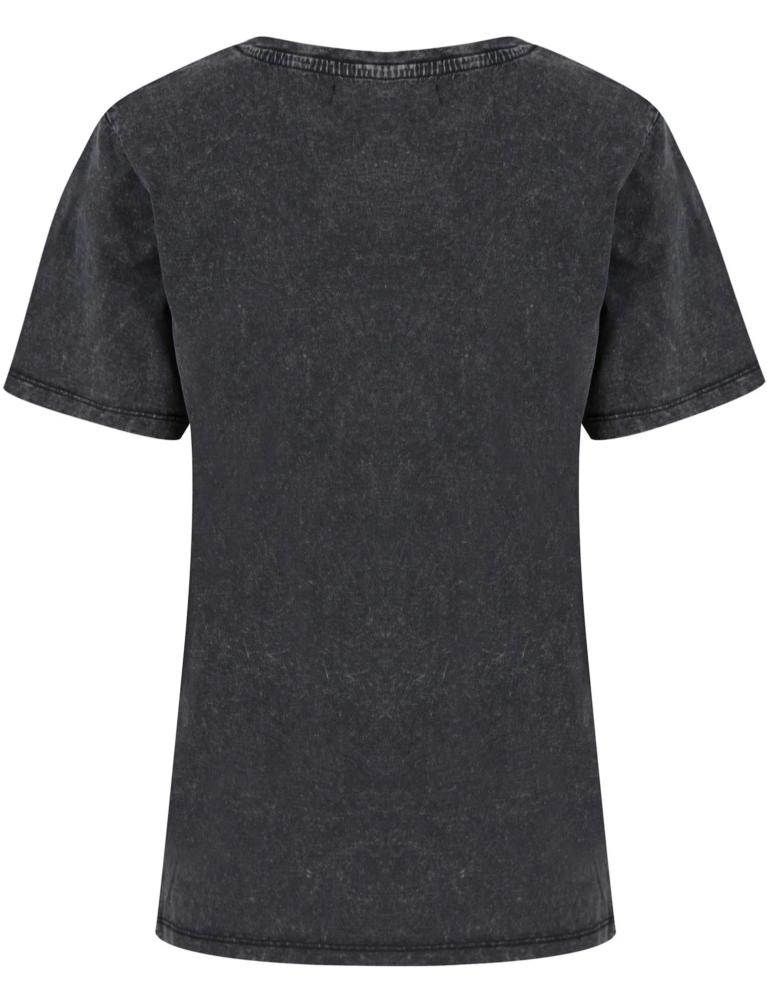 Cadillac Motif Acid Wash Cotton T-Shirt in Pirate Black - Weekend Vibes