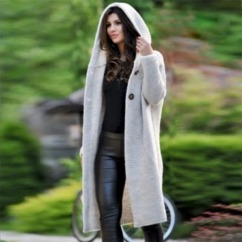 Casual Hooded Duster Cardigan Cape