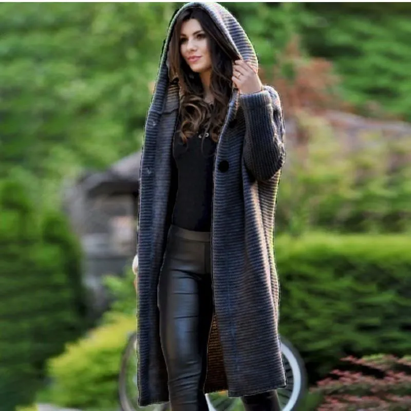 Casual Hooded Duster Cardigan Cape