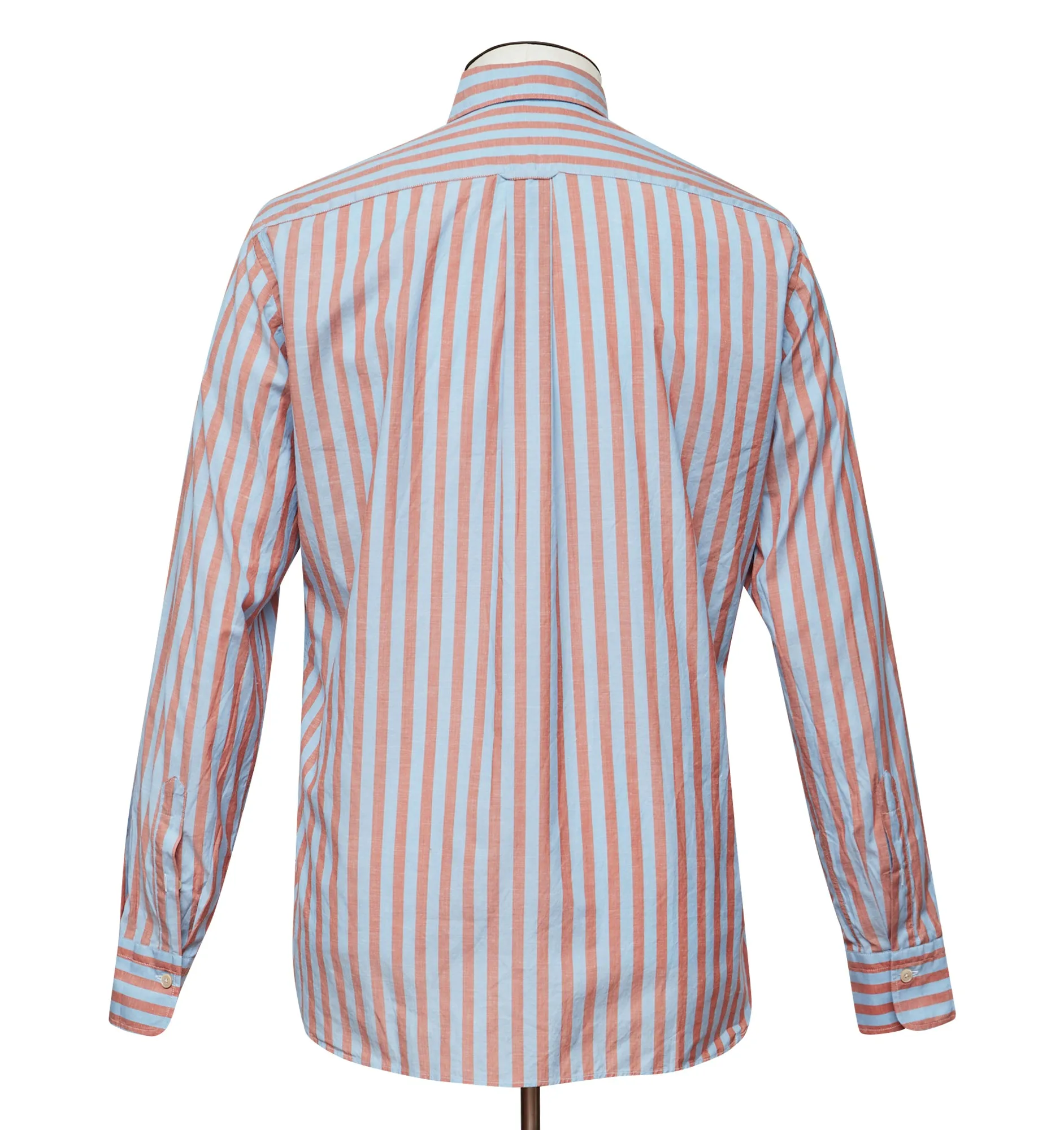 Cerulean Blue and Red Stripe Button Down Shirt