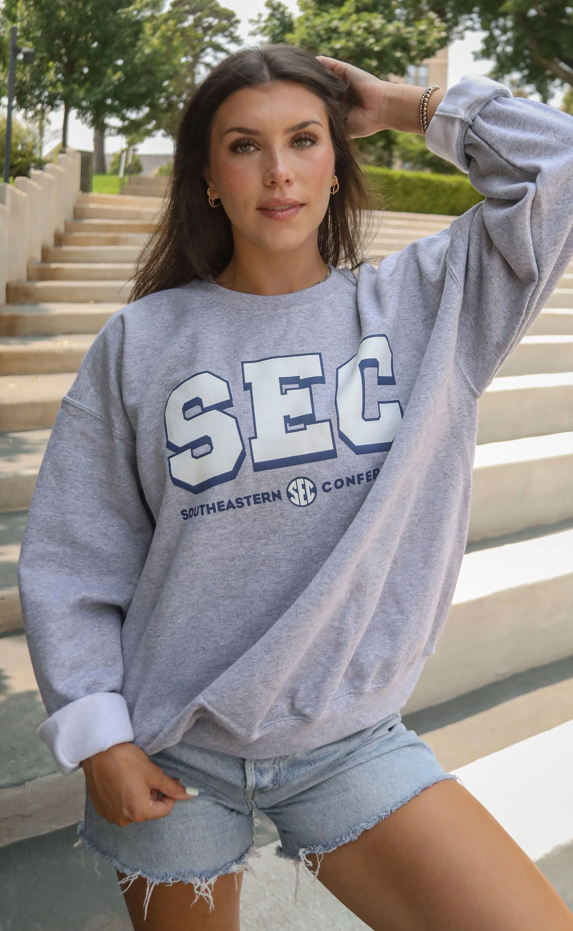 charlie southern: sec block sweatshirt - grey