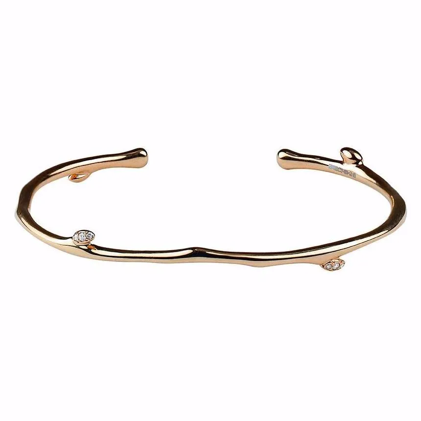 Cherry Blossom Bangle - Rose Gold Vermeil & Diamond